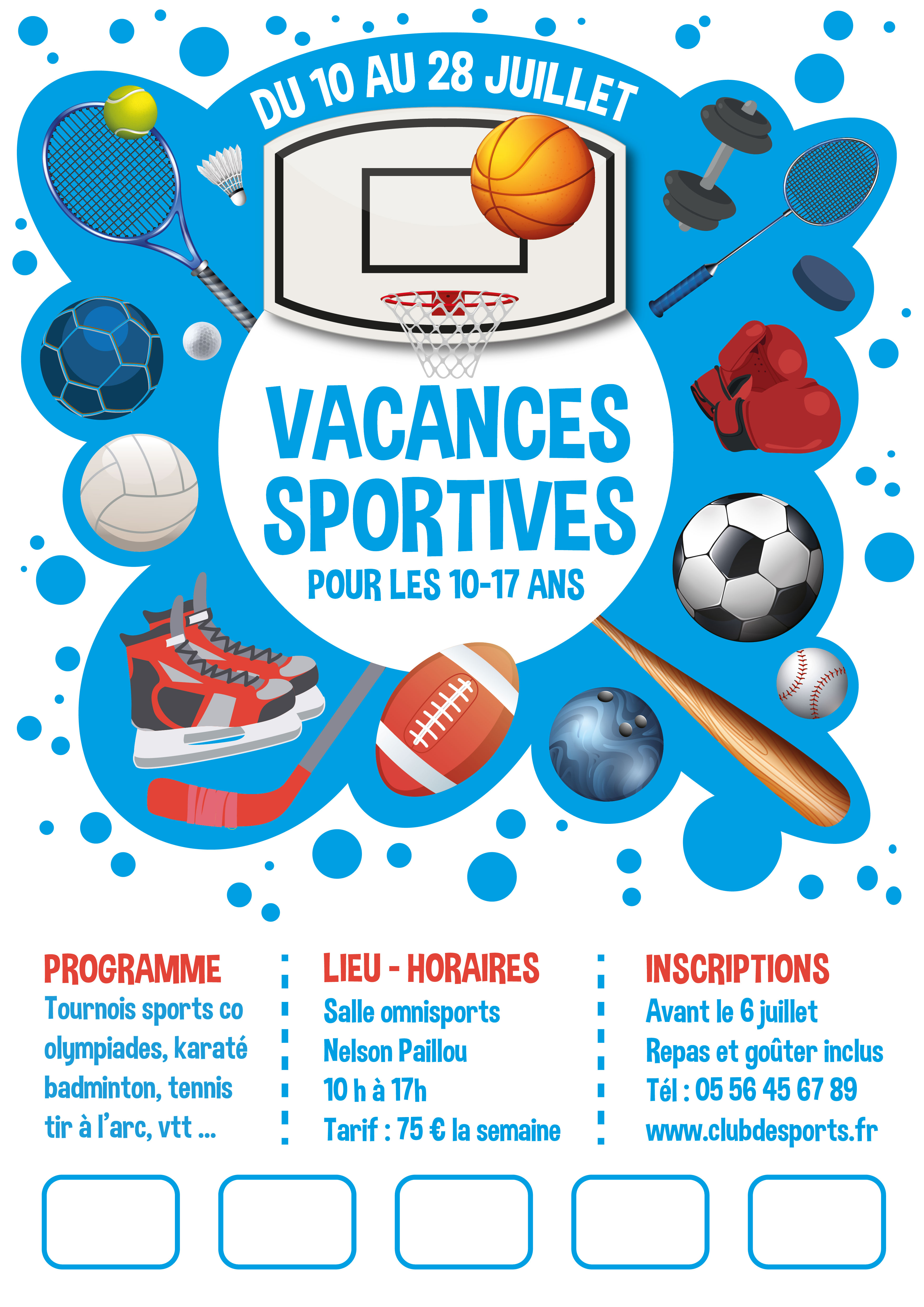 Modèle Vacances Sportives n°1