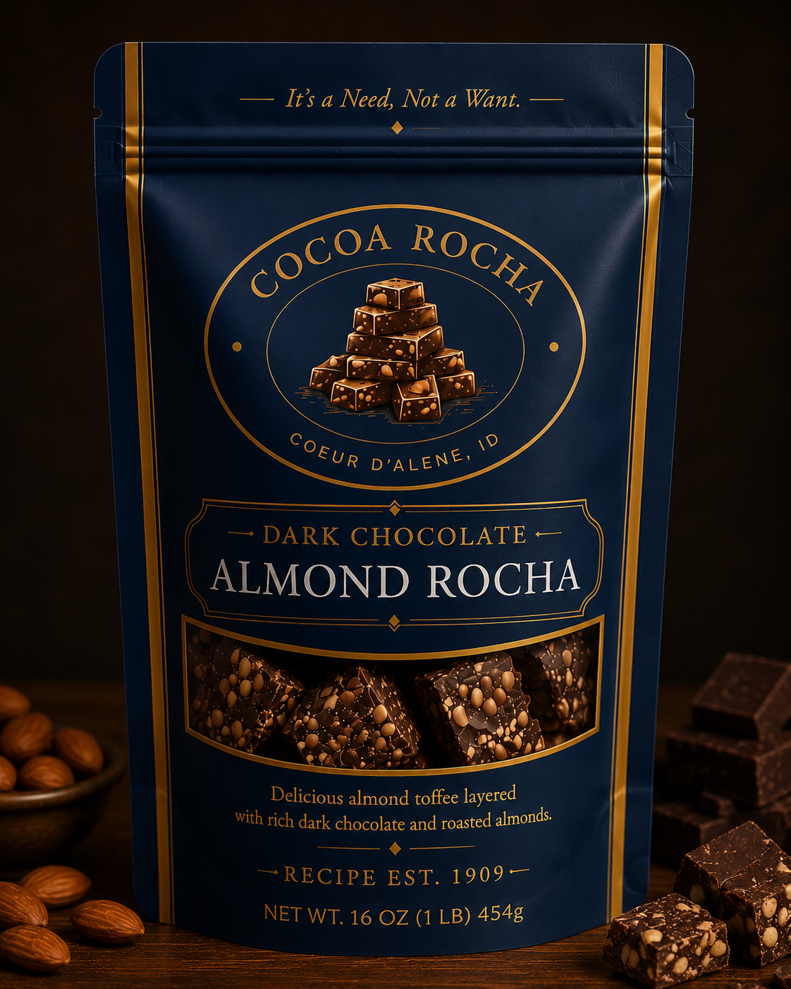 1/2 lb Dark Chocolate Almond Rocha