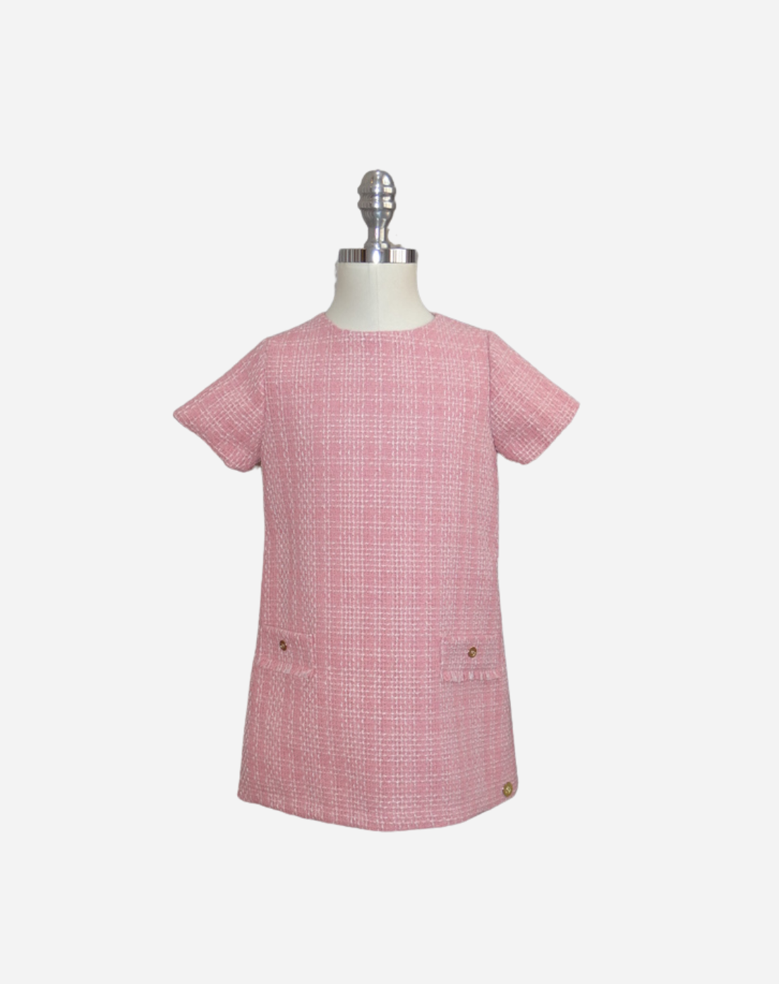 Vestido Tweed Evase Mg Curta