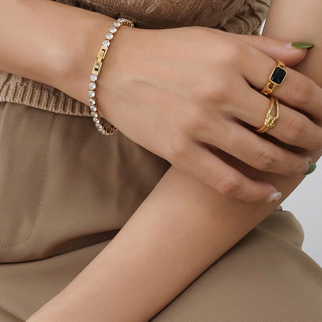 Miniatura: Pulsera Baño Oro 18K Tenis Circones