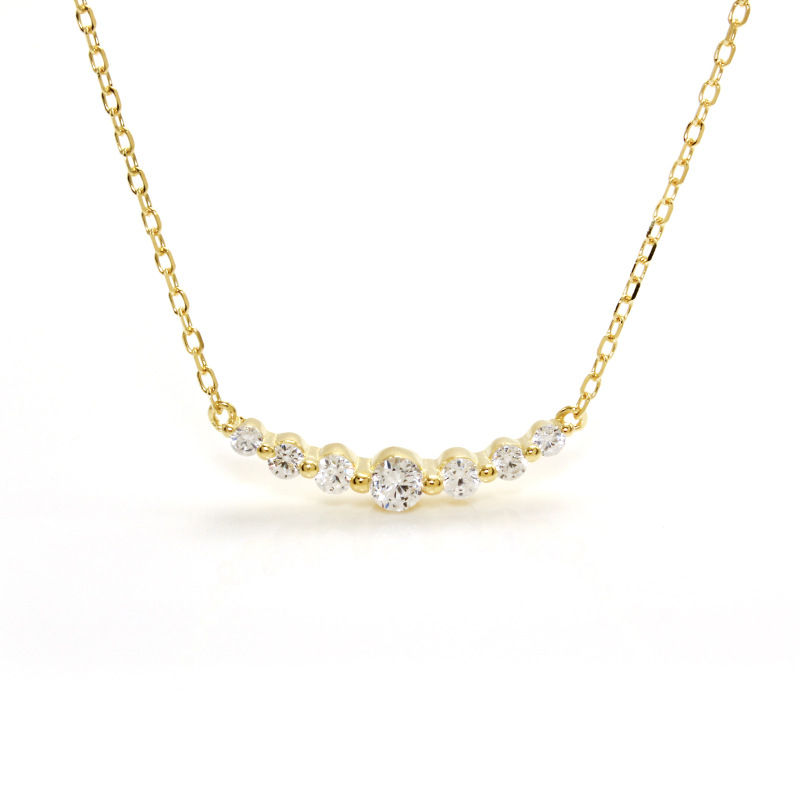 Collar Plata 925 Baño Oro Puntos Luz X7