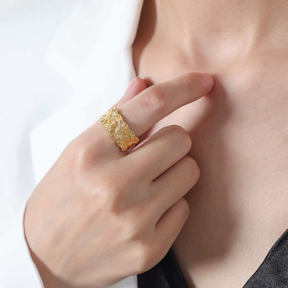 Miniatura: Anillo Baño Oro 18k Florcitas