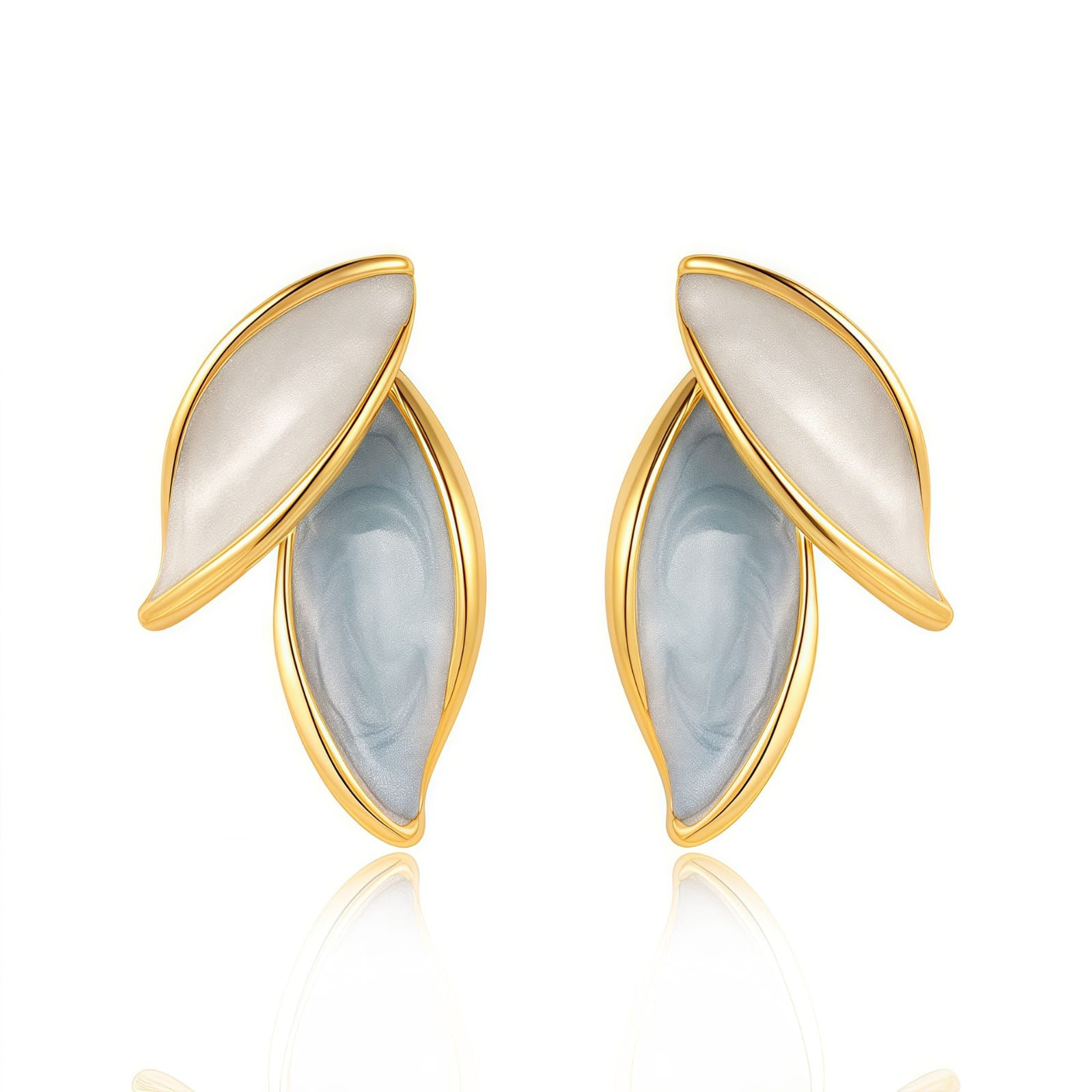Aros Clip Enchape Oro Hojitas Bg
