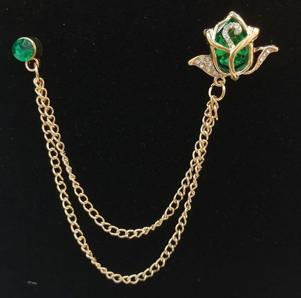 Miniatura: PRENDEDOR ALEACIÓN ROSA ESMERALDA