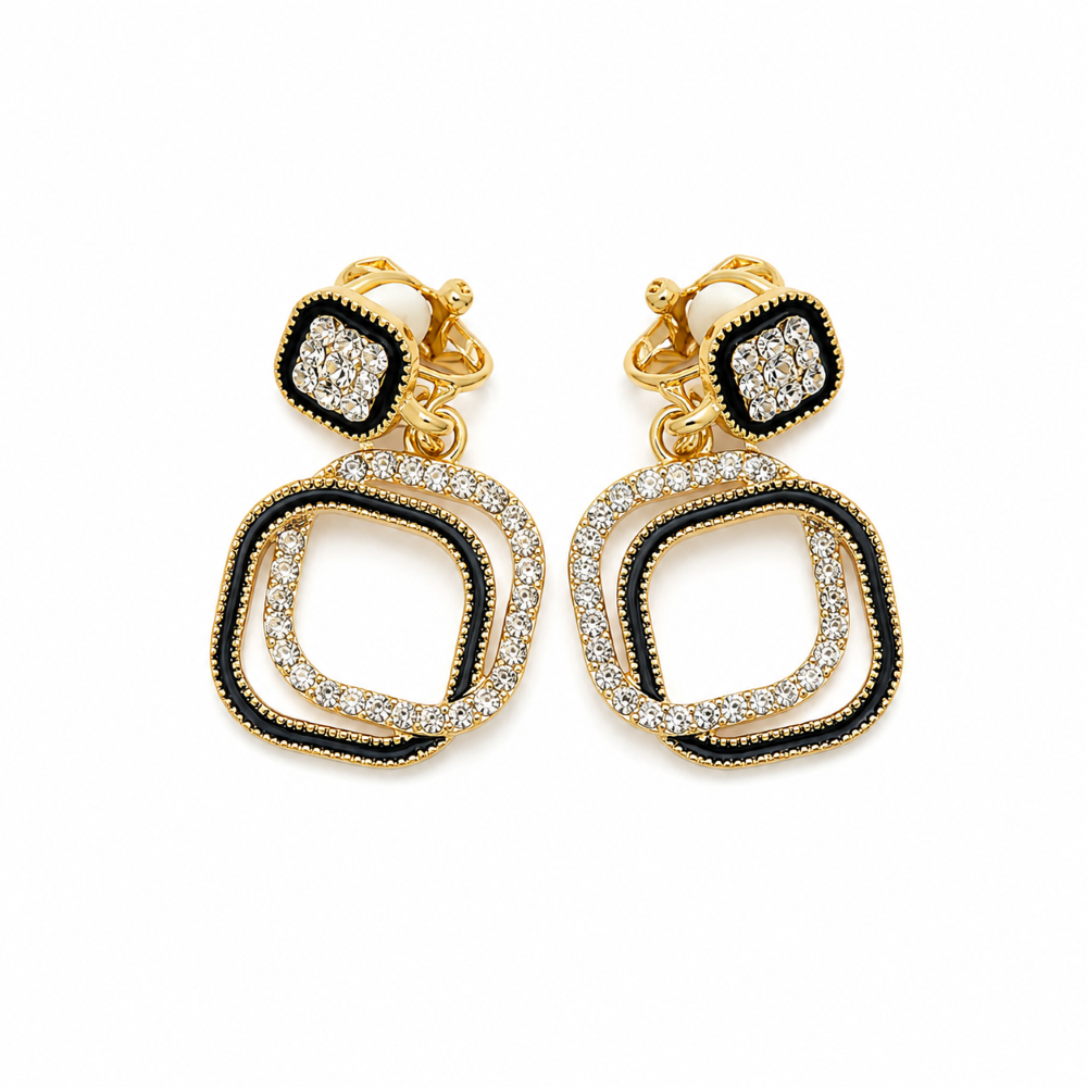 Aros Clip Enchape Oro Larg Cuadx2 Bri N