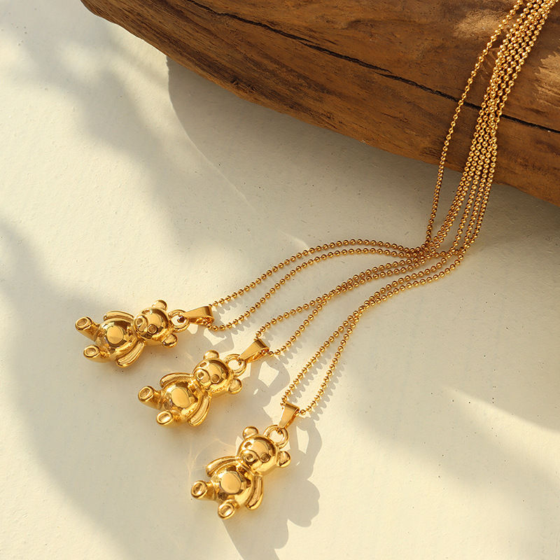 Miniatura: Collar Baño Oro 18k Pelotitas Osito