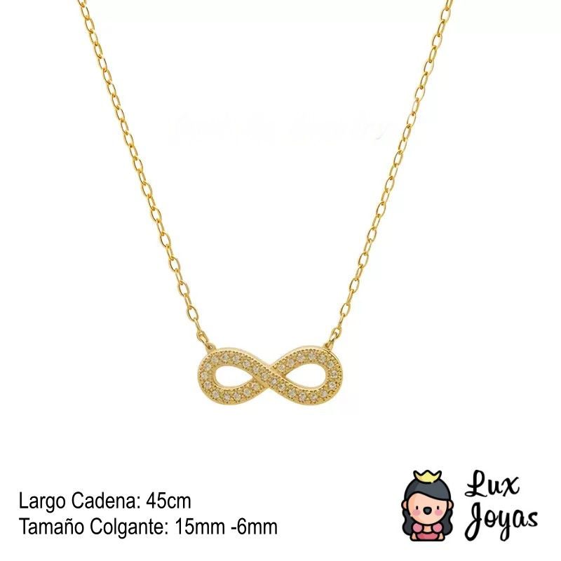 Miniatura: Collar Plata 925 Baño Oro Infinito Bri