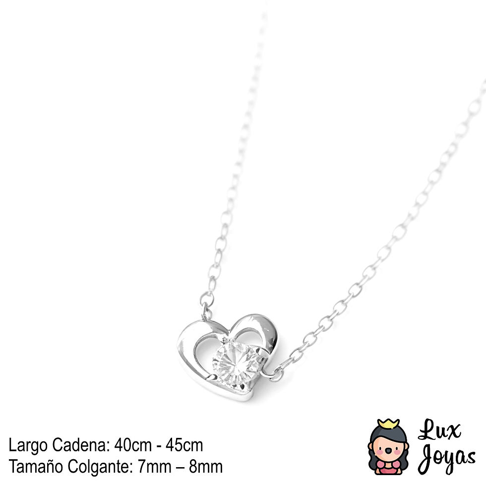 Miniatura: Collar Plata 925 Corazón Punto Luz