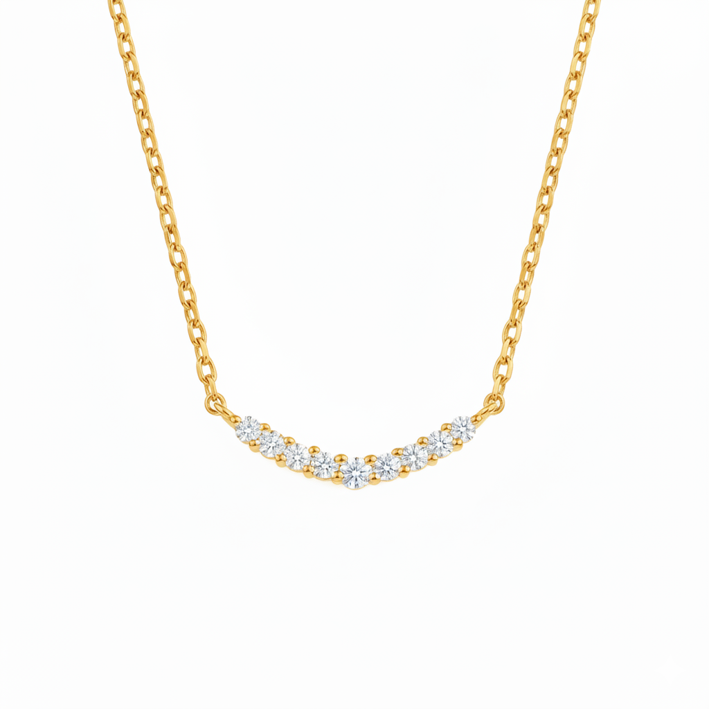 Collar Plata 925 Baño Oro Sonrisa Brillitos