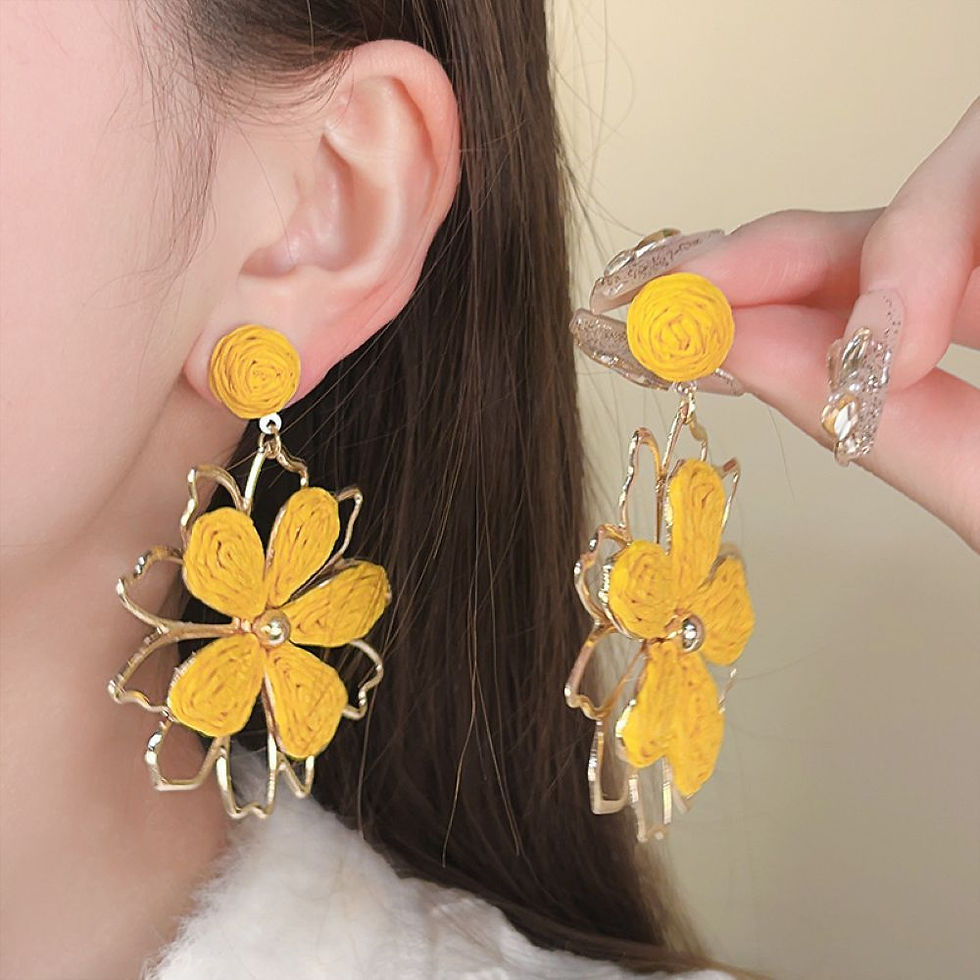 Miniatura: Aros Aleación Flor Dob Hilo
