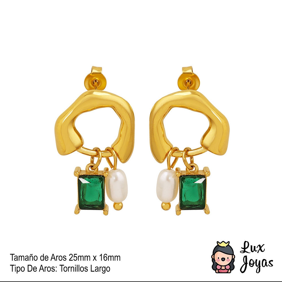Miniatura: Aros Baño Oro 18K Pegados Forma Perla Esme