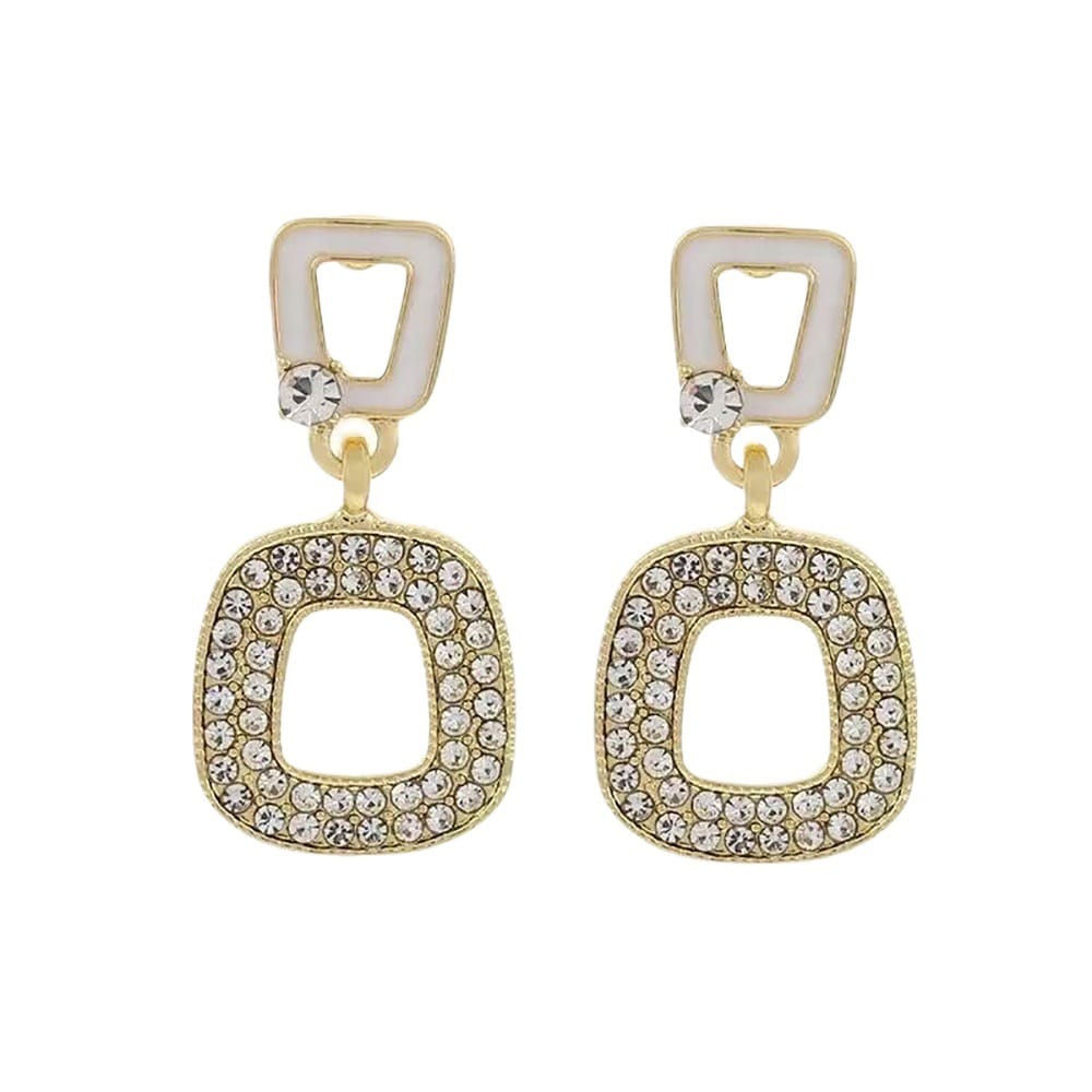 Aros Clip Enchape Oro Dob Cuad Resin Bri