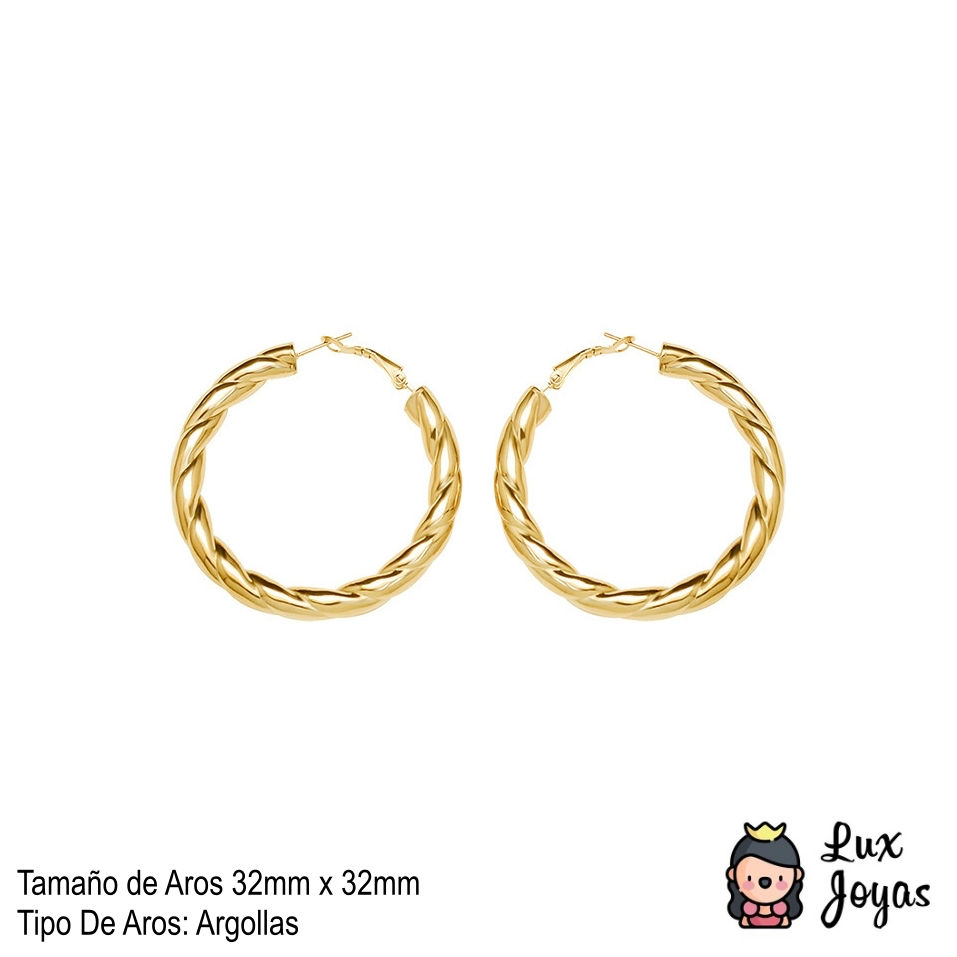 Miniatura: Aros Baño Oro 18K Enroscado