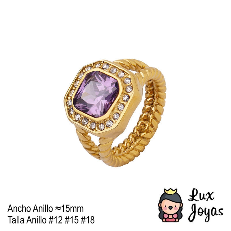 Miniatura: Anillo Baño Oro 18k Solitario Circones