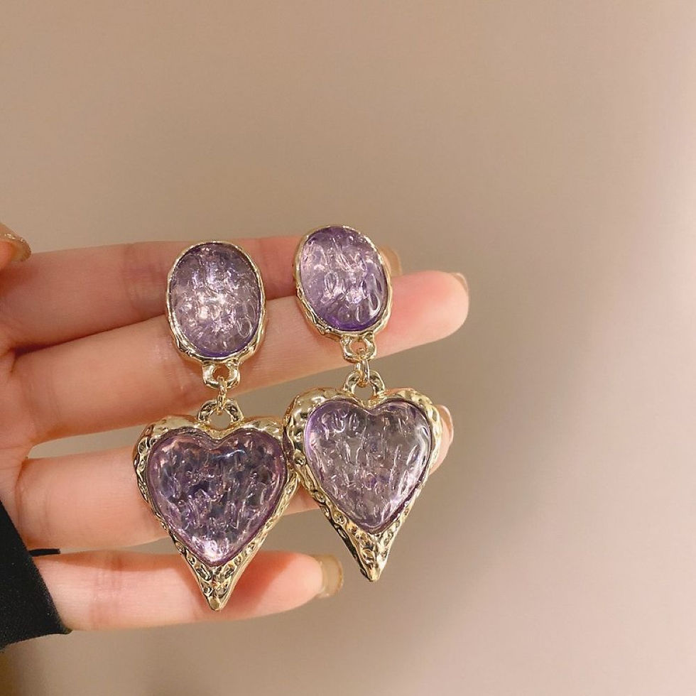 Miniatura: Aros Aleación Circ Coraz Lila