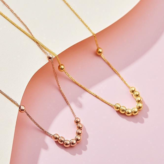Miniatura: Cadena Tejida Oro 18k Colgante 12 Pelotitas 18k