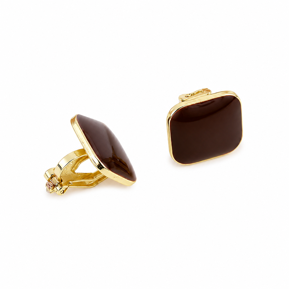 Aros Clip Enchape Oro Resin Burdeo