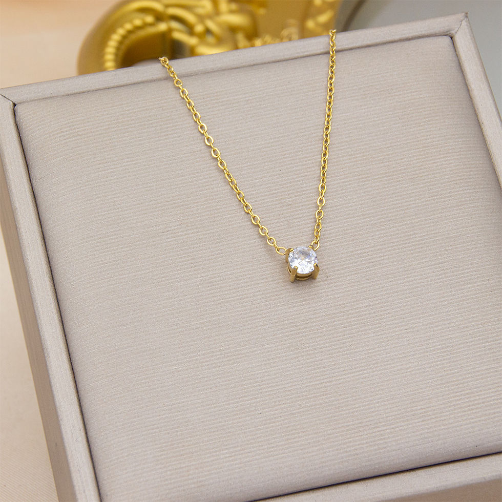 Miniatura: Collar Plata 925 Baño Oro Punto Luz 4p 3,3mm