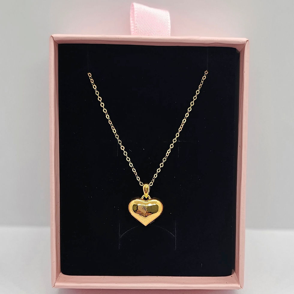 Miniatura: Cadena Eslabones Oro 18k Colgante Corazón Inflado 18k