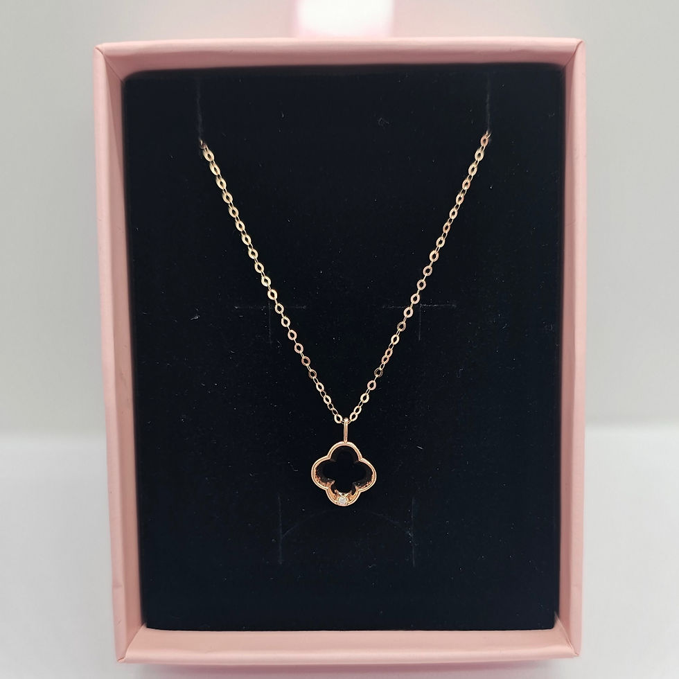 Miniatura: Cadena Eslabones Oro 18k Colgante Trébol L Diamante 1p