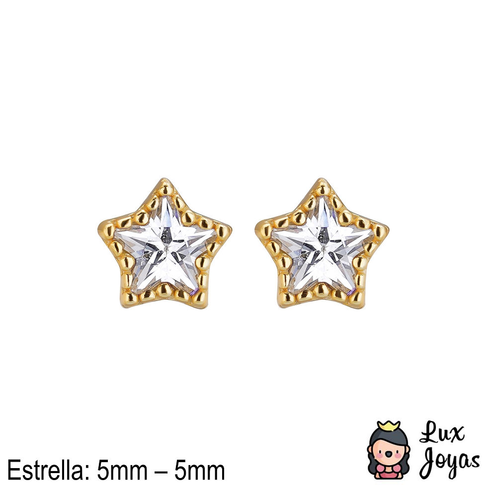 Miniatura: Aros Plata 925 Baño Oro Estrella Bri Circ