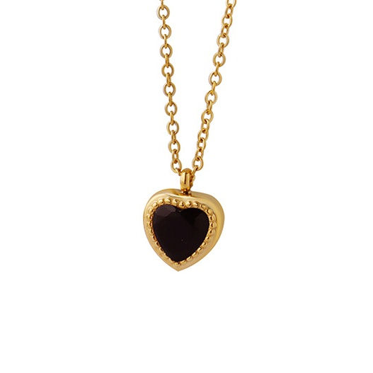 Miniatura: Collar Baño Oro 18k Corazón Circón