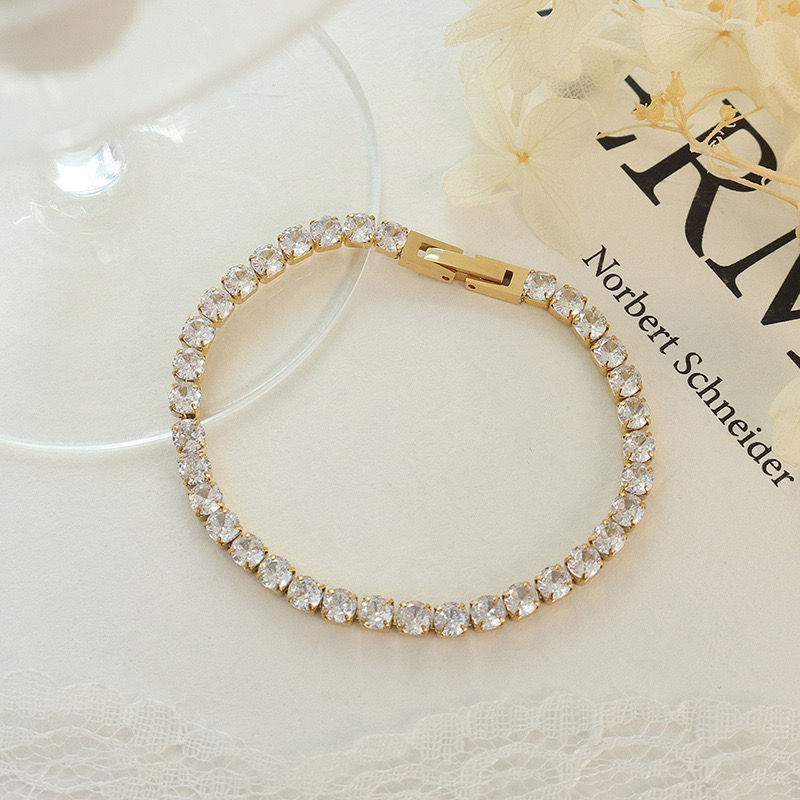 Miniatura: Pulsera Baño Oro 18K Tenis Circones