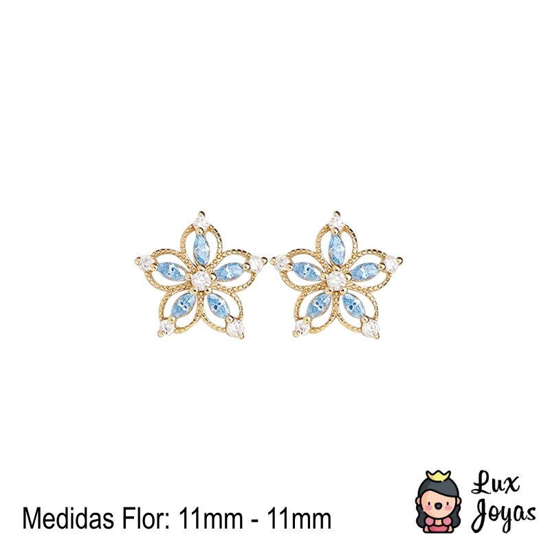 Miniatura: Aros Plata 925 Baño Oro Flor Zaf