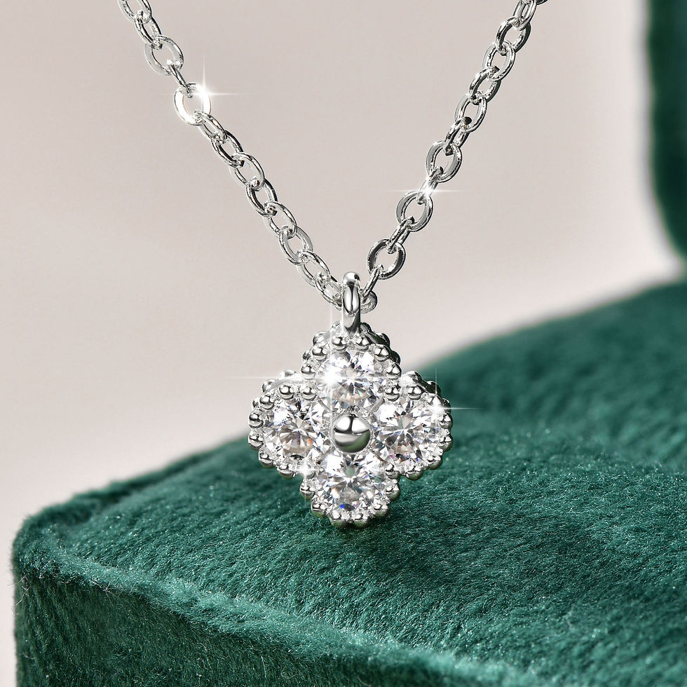 Miniatura: Collar Plata 925 Trébol Bord Bri