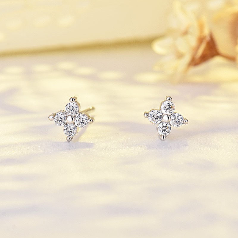 Miniatura: Aros Plata 925 Flor 4 Pet Bri