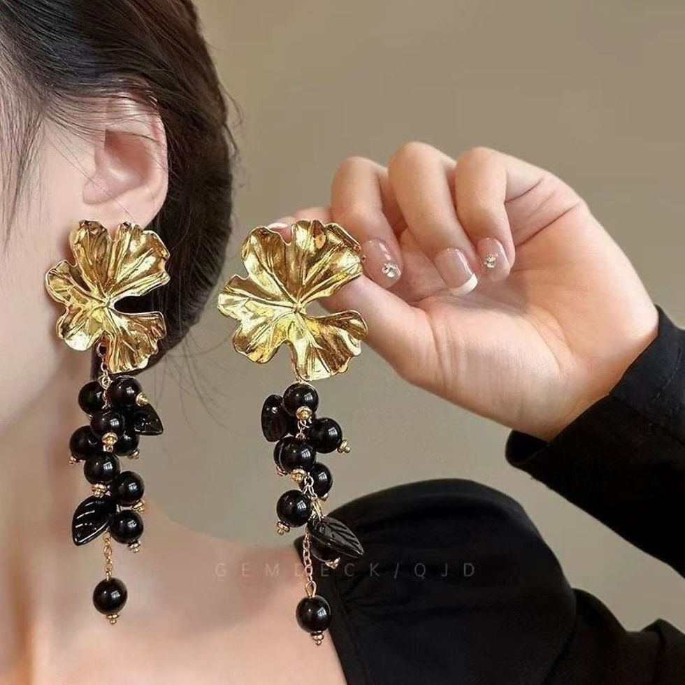 Miniatura: Aros Aleación Flor Dor Pepitas
