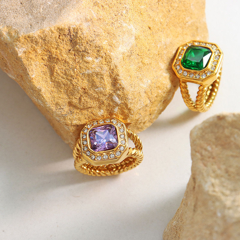 Miniatura: Anillo Baño Oro 18k Solitario Circones