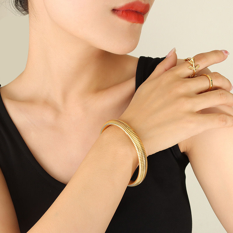 Miniatura: Pulsera Baño Oro 18K Esclava Elasticada