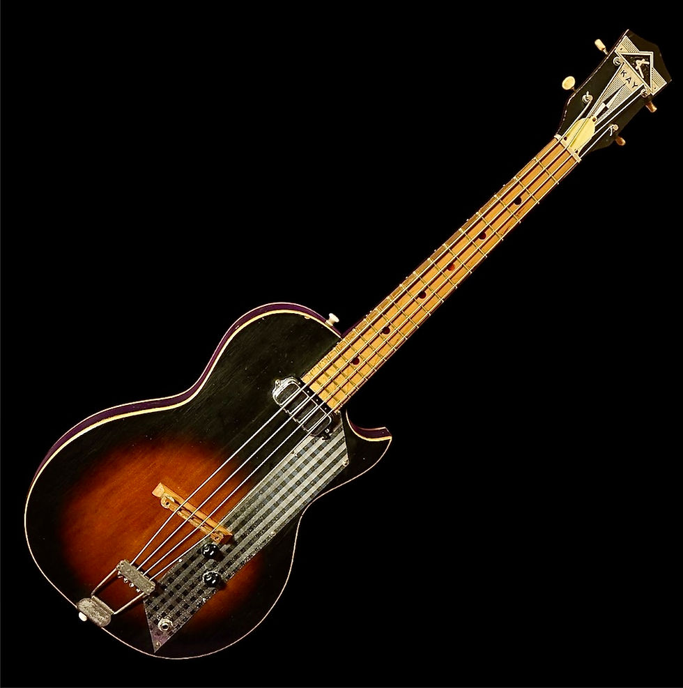 Thumbnail: 1960s Kay Value Leader Hollowbody Electric Bass – Sunburst