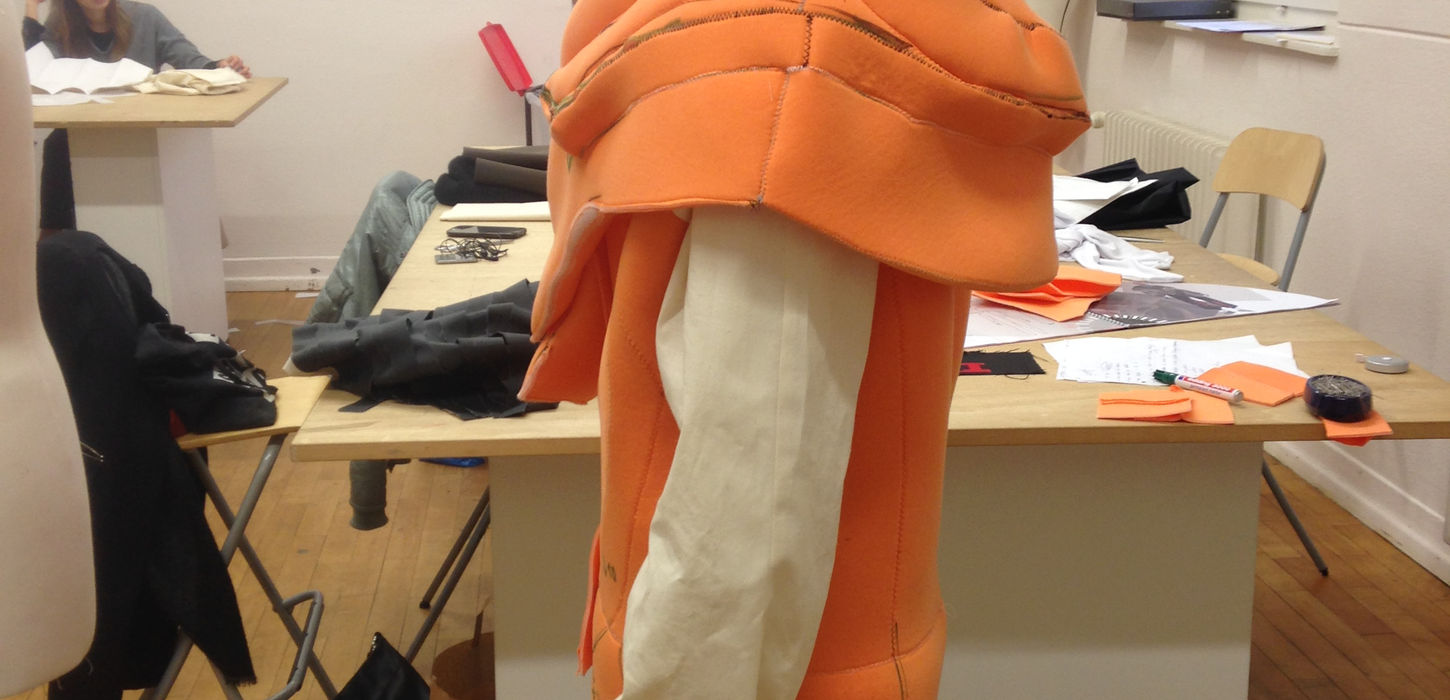 Tailoring work in progress. Fitting of first Jacket Prototype