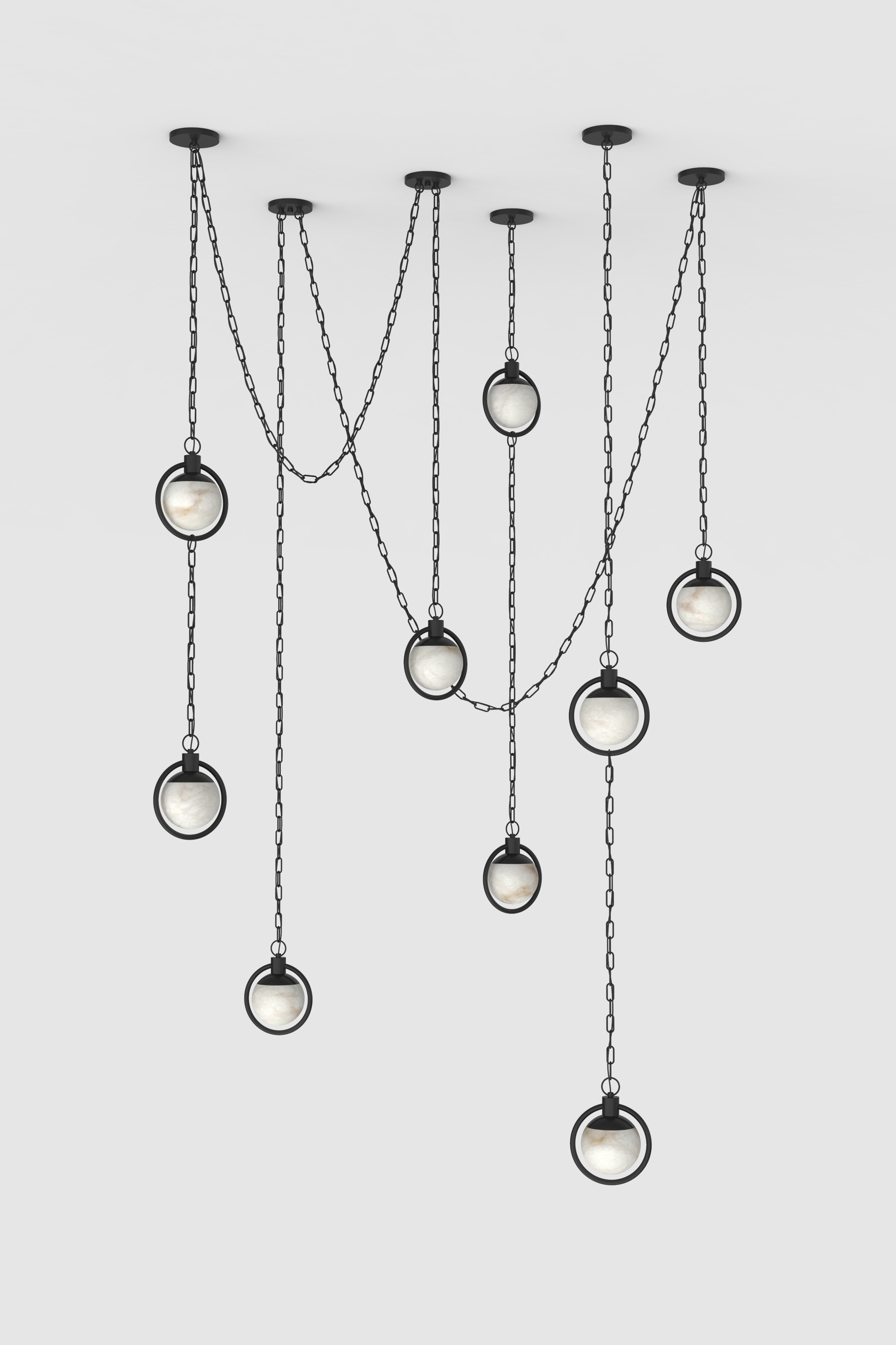Trento Alabaster Chandelier 6 BLK