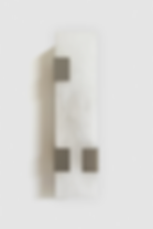 Ponti alabaster sconce finished in brushed nickel, 3 clips, front view