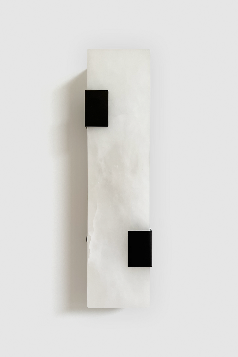 Thumbnail: Ponti alabaster sconce finished in blackened brass, 2 clip, front view, alternate clips
