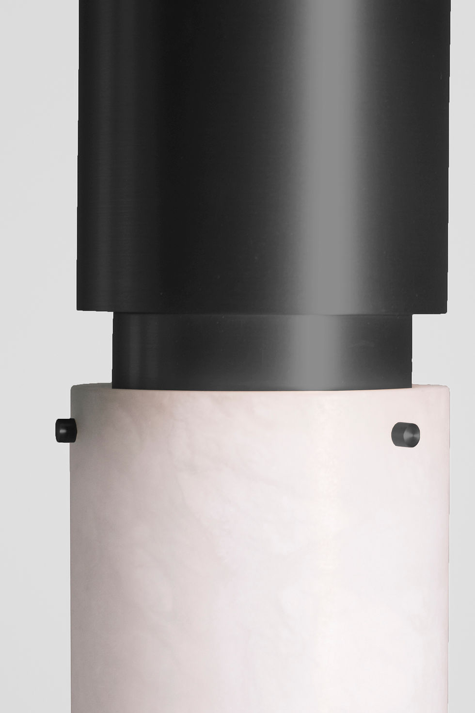 Zona alabaster flush mount finished in blackened brass, detail view