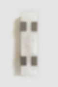 Ponti alabaster sconce finished in brushed nickel, 4 clips, front view