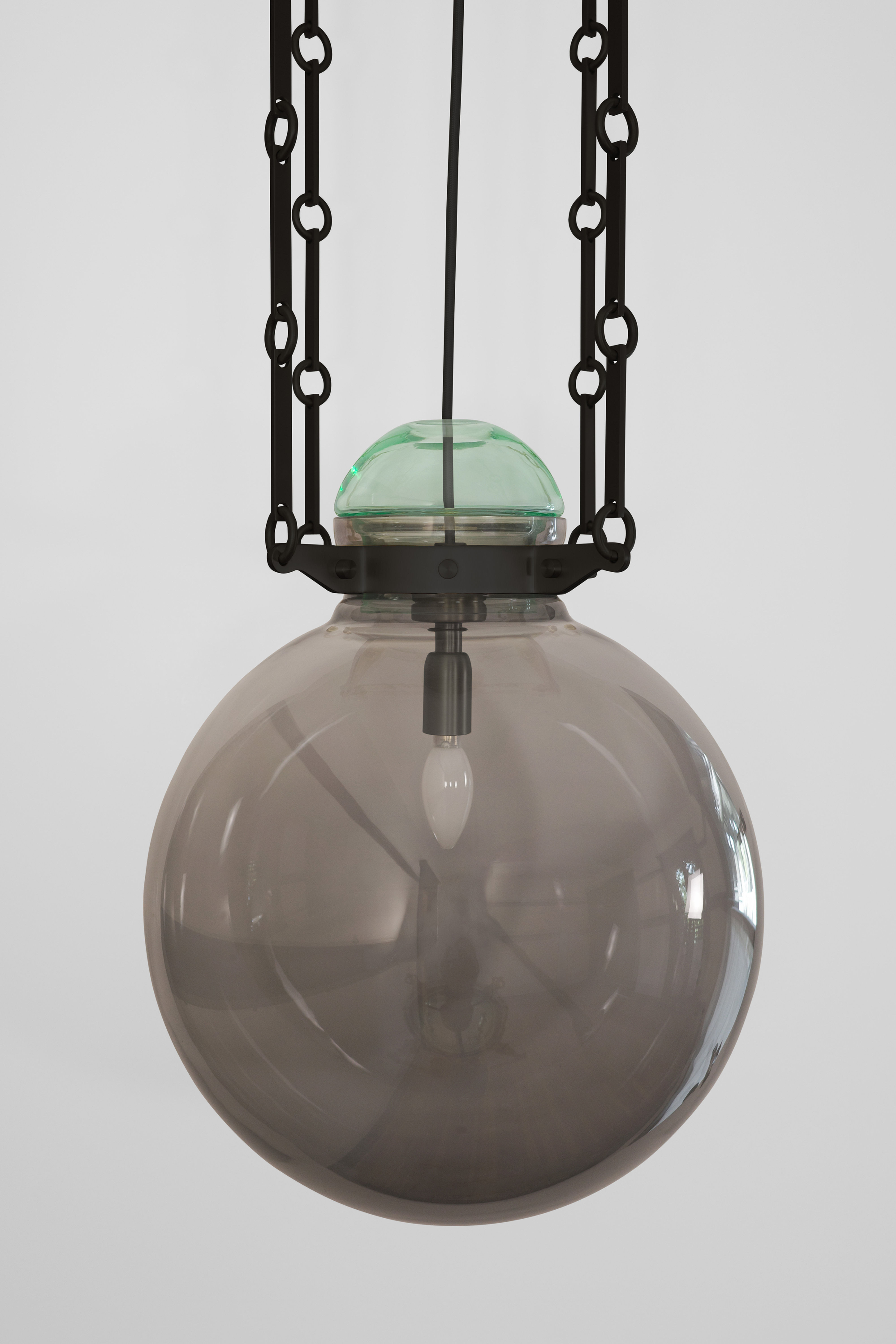 Peri Chandelier BLK Fume Verde
