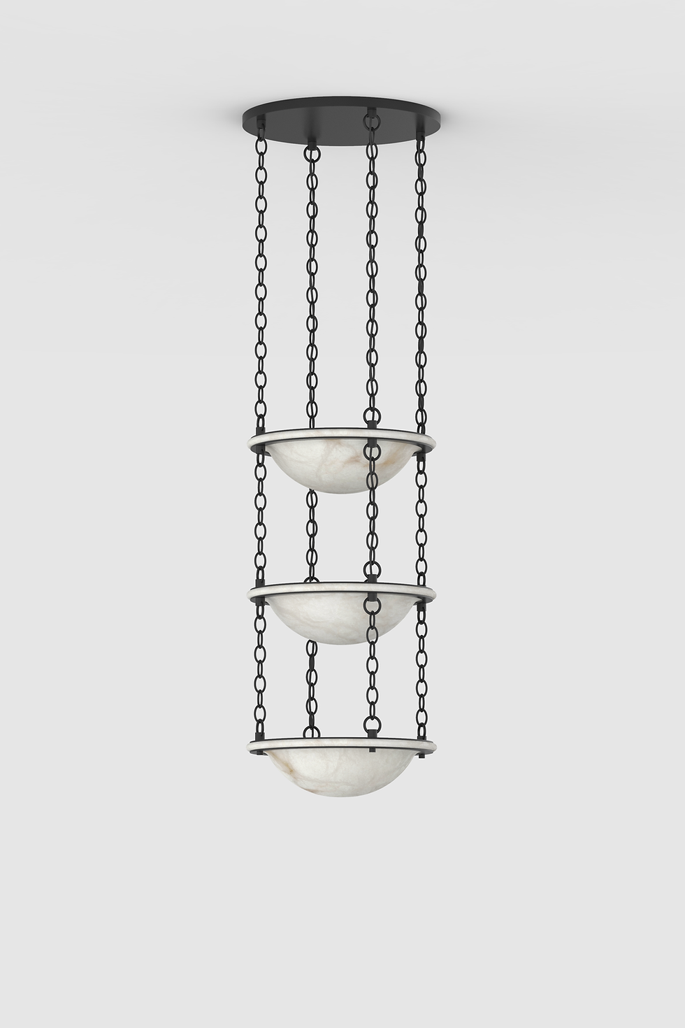 Thumbnail: Vara Alabaster Chandelier 3 Small BLK