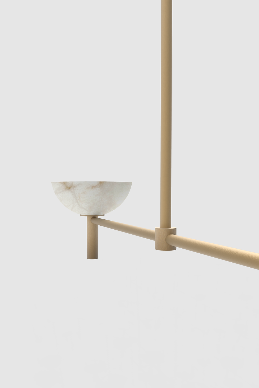 Thumbnail: closeup of alabaster bowl shade and blackened brass armature