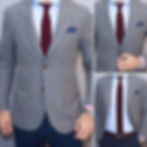 @DapperProfessional wearing a gray blazer with a burgundy tie