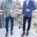 @DapperProfessional wearing two different pattern options for a blue or grey blazer
