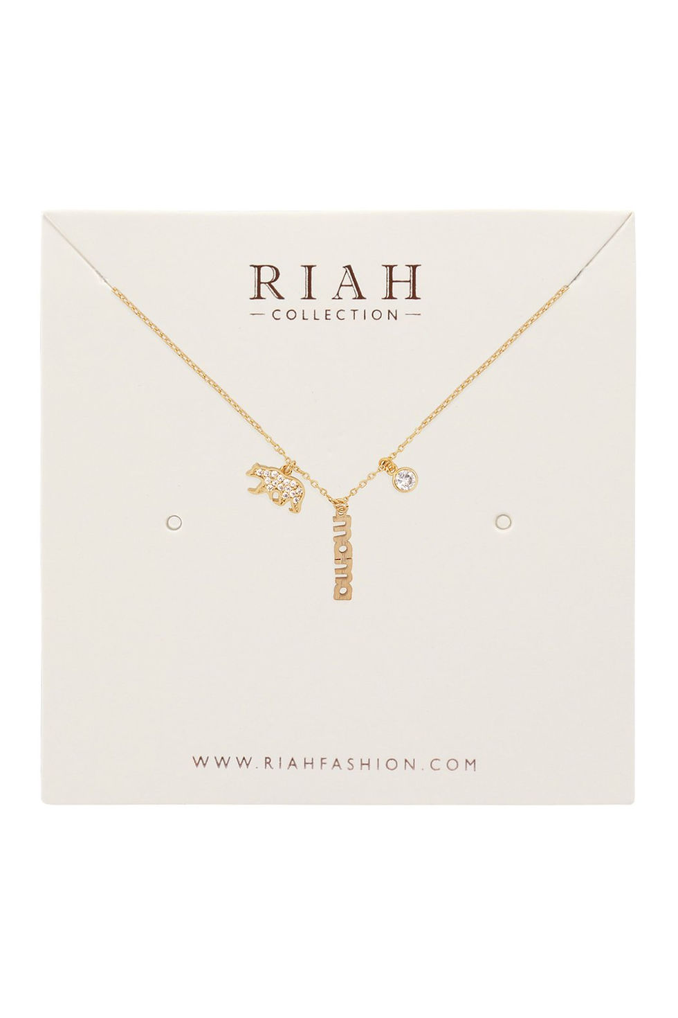 Hdnfn378 - Mama Bear Zirconia Necklace