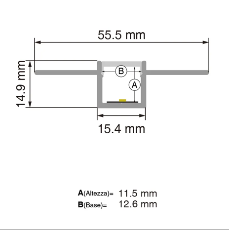 Miniatura: PROFILO/CANALINA IN ALLUMINIO DA CARTONGESSO CON ALETTE
