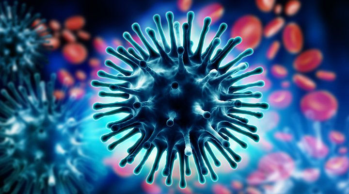 Microscopic view of bacteria virus.