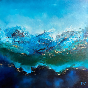 Turquoise Waves Original Oil Painting