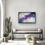 Thumbnail:  Purple Divides vibrant original artwork full image in frame in neutral hallway